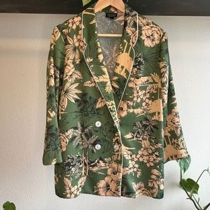Topshop Tropical Print Silky Blazer/Jacket Size 8